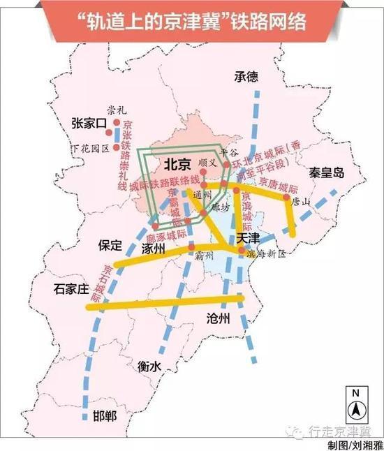 而且此图显示只是城际   京广高铁,京沈高铁和京张高铁没有画出