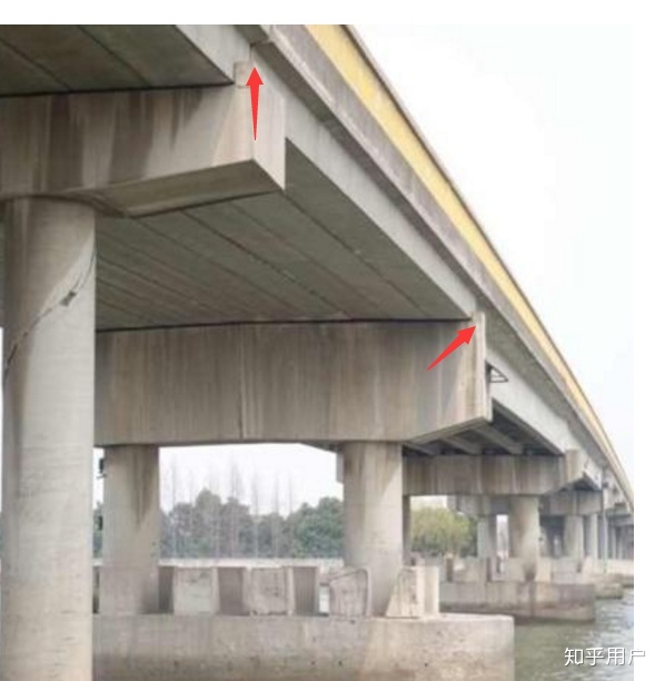 关键词"桥墩"(侵删,大家可以看到常规的桥梁梁端伸缩缝处都是有缝的